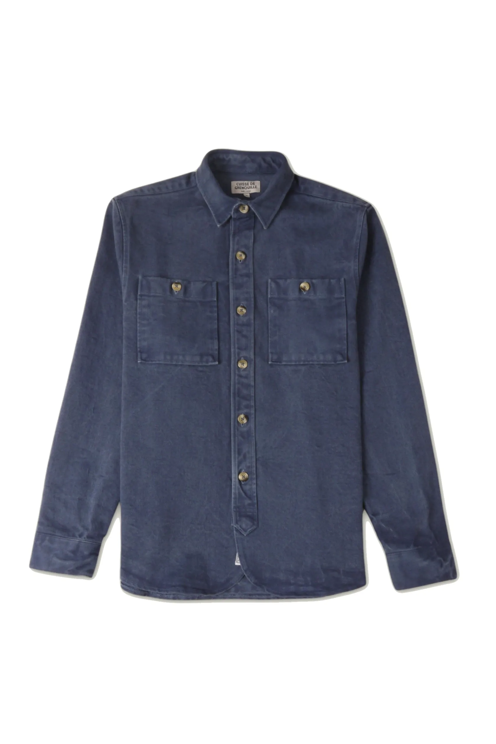 Cuisse de Grenouille Slate Blue Twill Paris Over Shirt