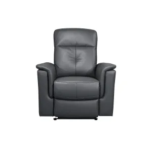 Dark Grey Power Glider Recliner with USB Charging - Leather Match