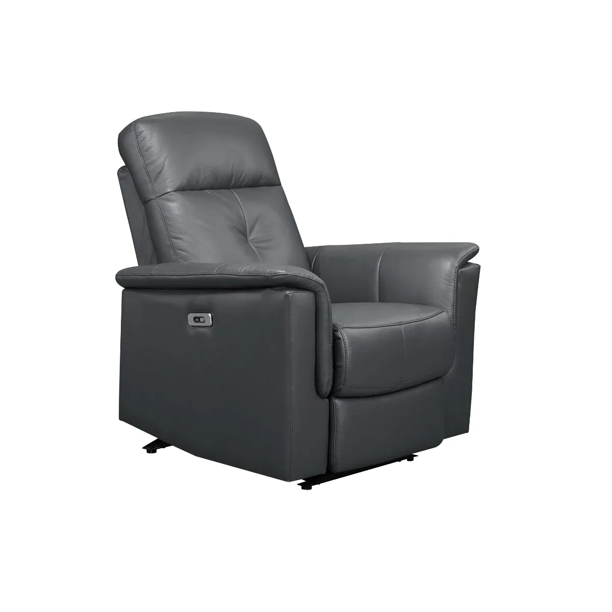 Dark Grey Power Glider Recliner with USB Charging - Leather Match