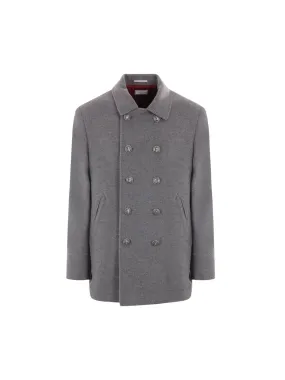 Double-Breasted Cashmere Peacoat