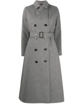 Double-Breasted Wool Coat - Grey