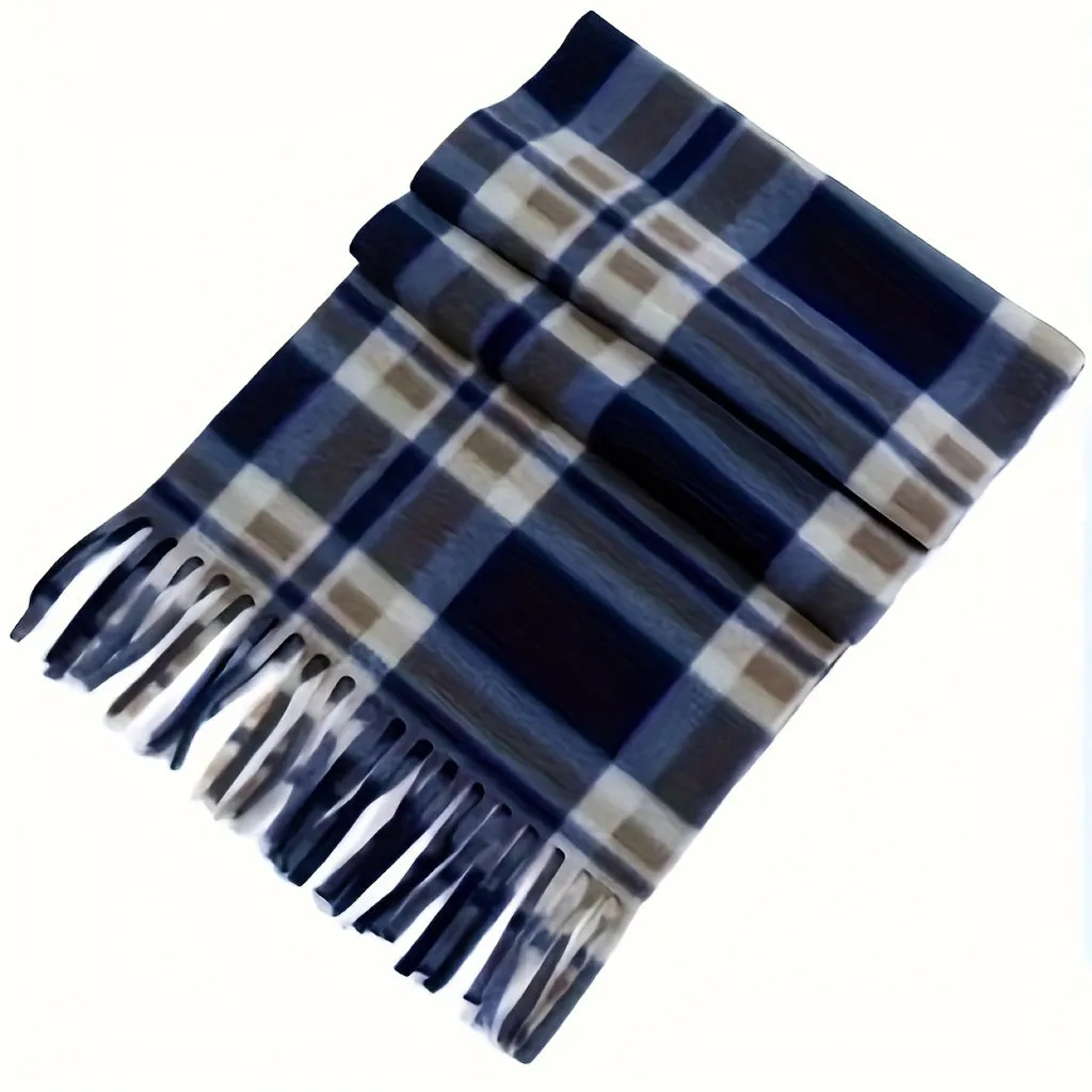 Double-sided Flannel Plaid Scarf For Men And Women, Perfect For Autumn And Winter Seasons