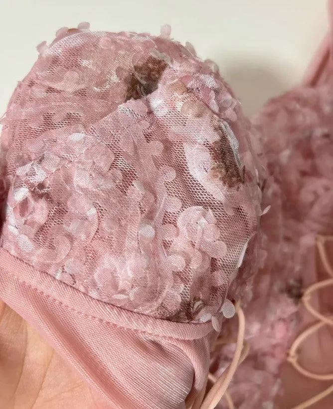 Dreamy Pink Petal Bustier Top