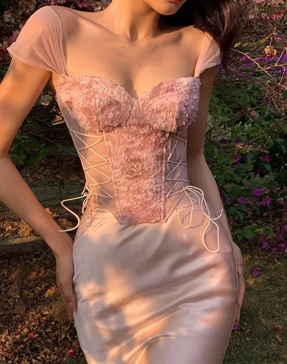 Dreamy Pink Petal Bustier Top