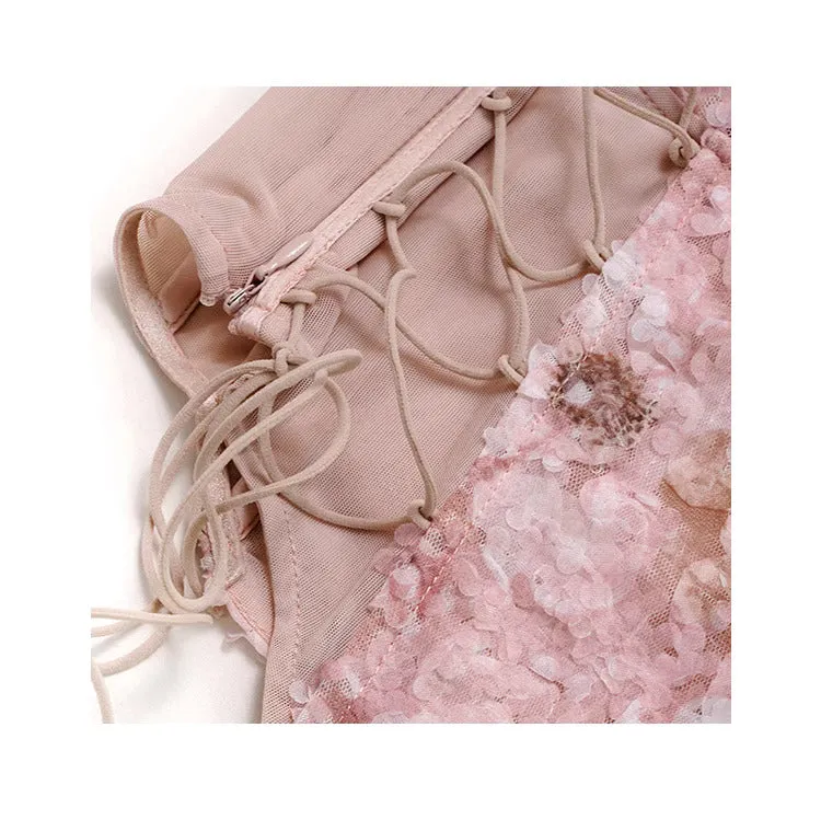 Dreamy Pink Petal Bustier Top