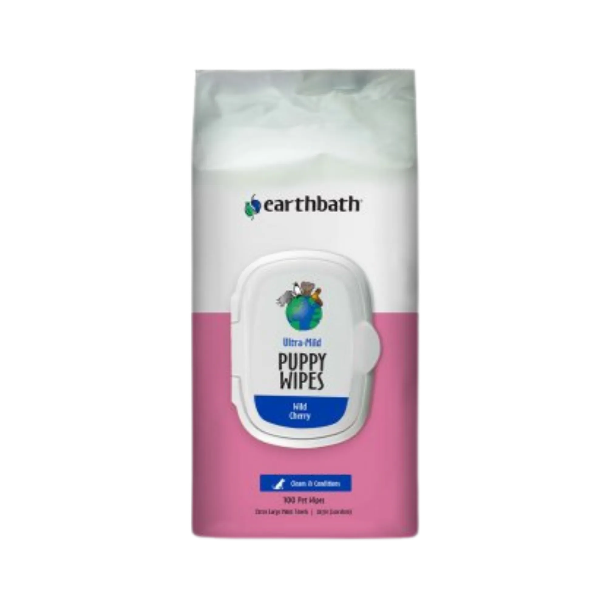 Earthbath Grooming Wipes, Ultra-Mild Puppy Wild Cherry