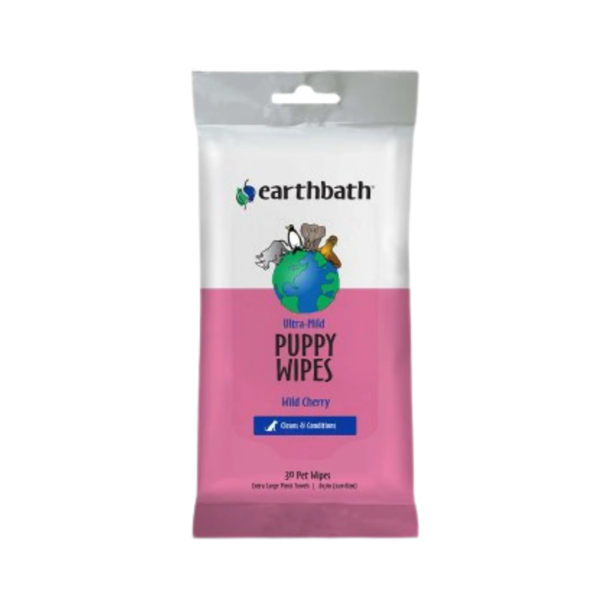 Earthbath Grooming Wipes, Ultra-Mild Puppy Wild Cherry