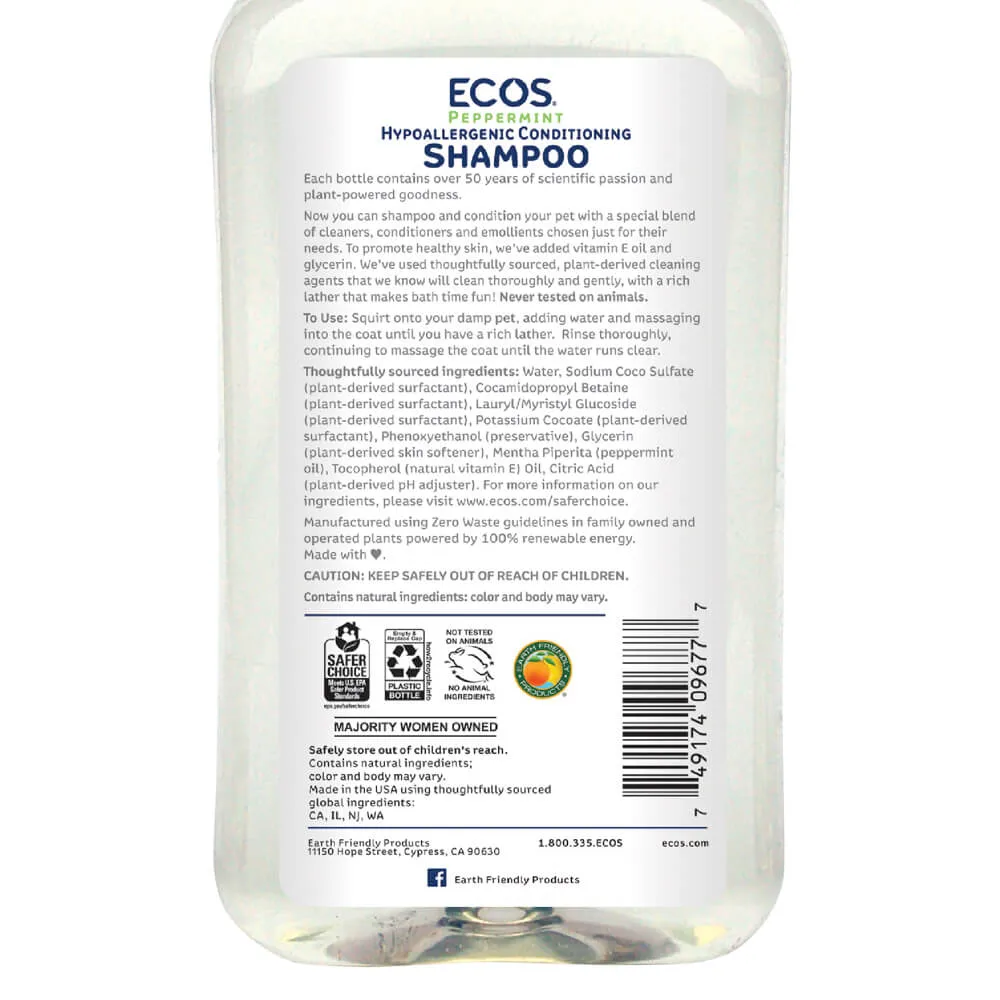 ECOS Hypoallergenic Conditioning Shampoo, Peppermint, 17 oz