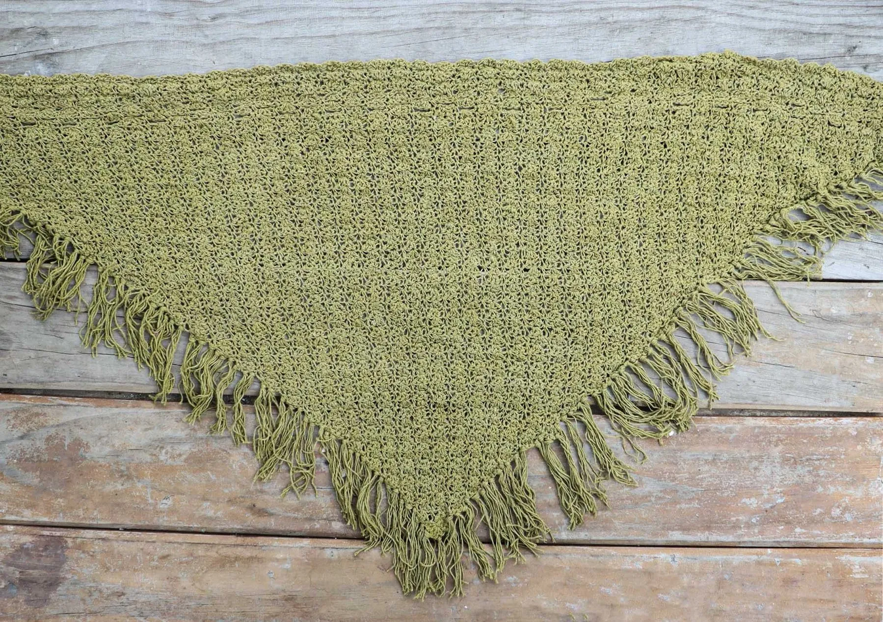 Eri Silk Fern Green Triangle Scarf