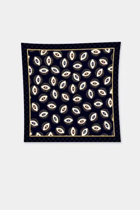 Evil Eye Print Black And White Scarf