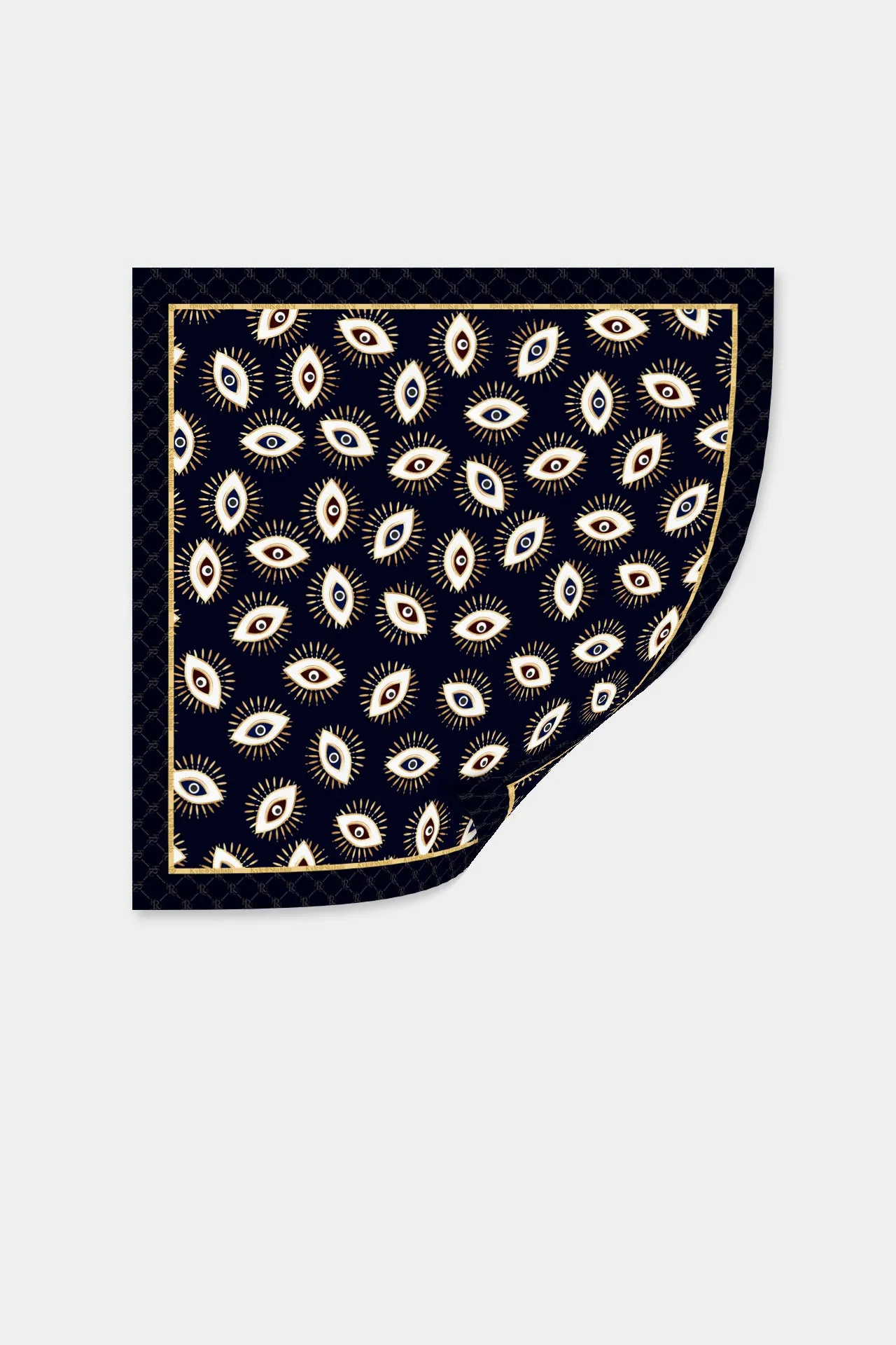 Evil Eye Print Black And White Scarf