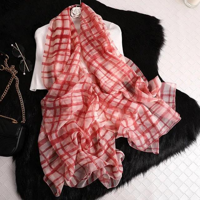 Fashion Silk Scarf Printed Bandana Shawl #LS-1