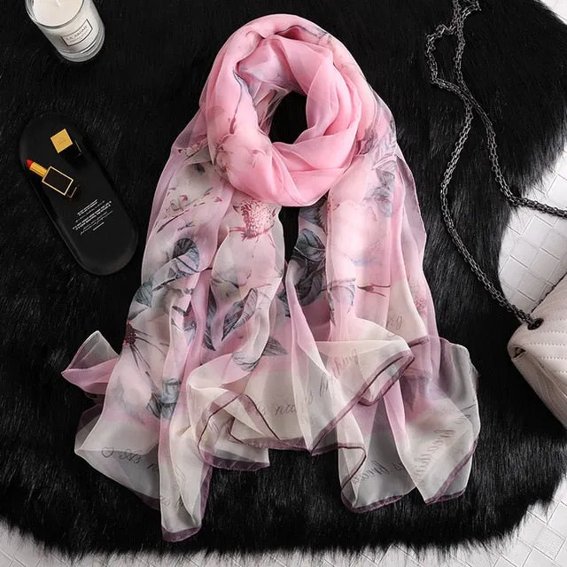 Fashion Silk Scarf Printed Bandana Shawl #LS-1