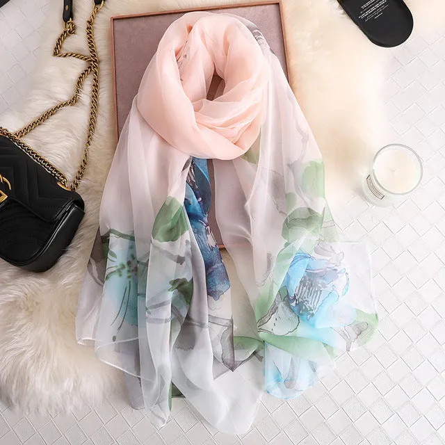 Fashion Silk Scarf Printed Bandana Shawl #LS-1