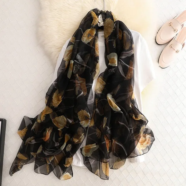 Fashion Silk Scarf Printed Bandana Shawl #LS-1