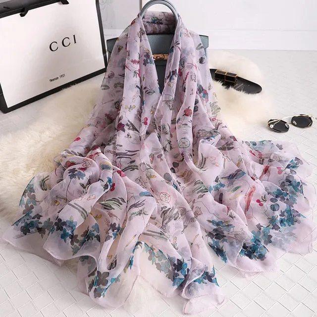 Fashion Silk Scarf Printed Bandana Shawl #LS-1