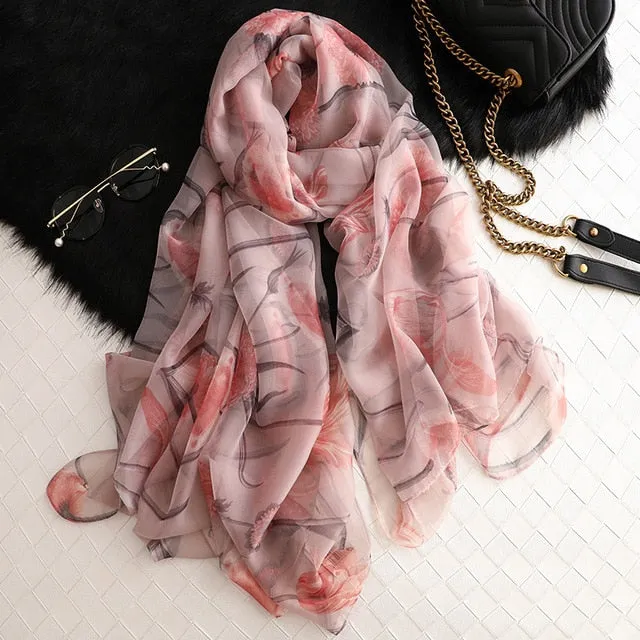 Fashion Silk Scarf Printed Bandana Shawl #LS-1