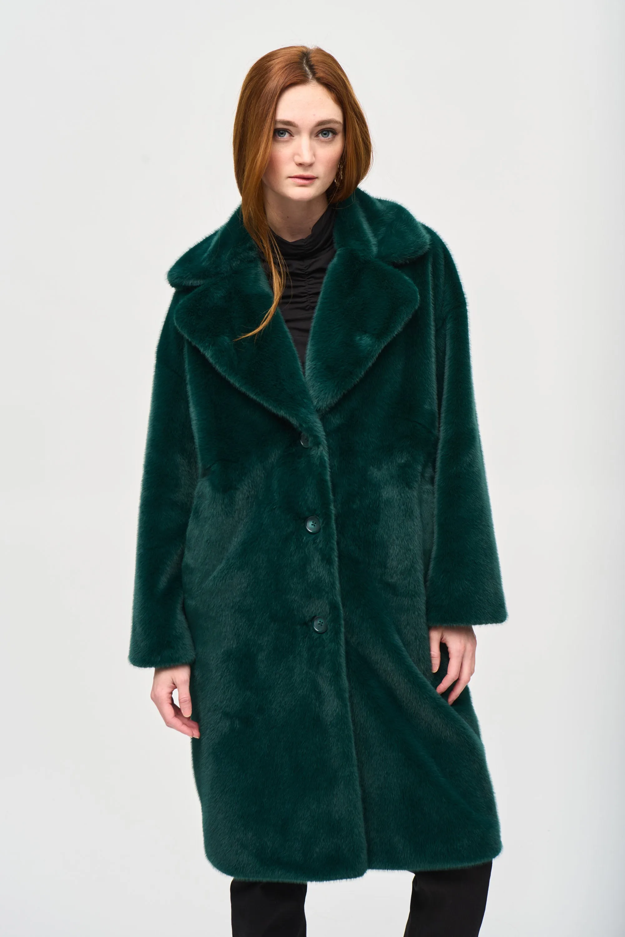 Faux Fur Straight Coat