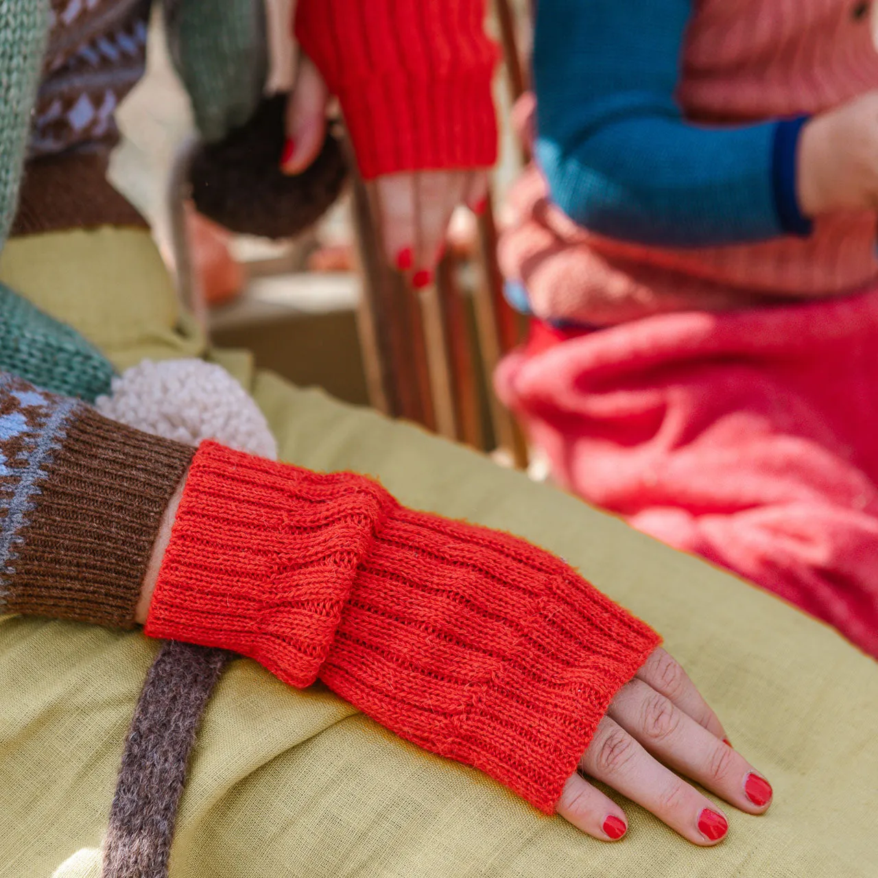 Fingerless Mits - Alpaca Rib (Adults)