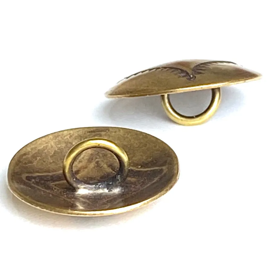 Four Corners Shiny Brass Concho Button 5/8" # WN13B