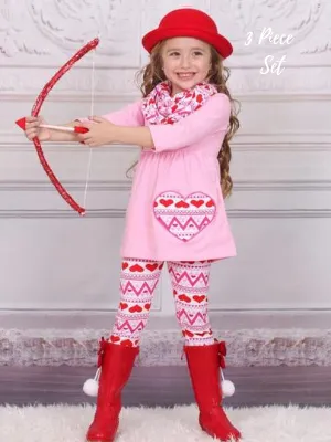 From The Heart Tunic, Scarf And Legging Set