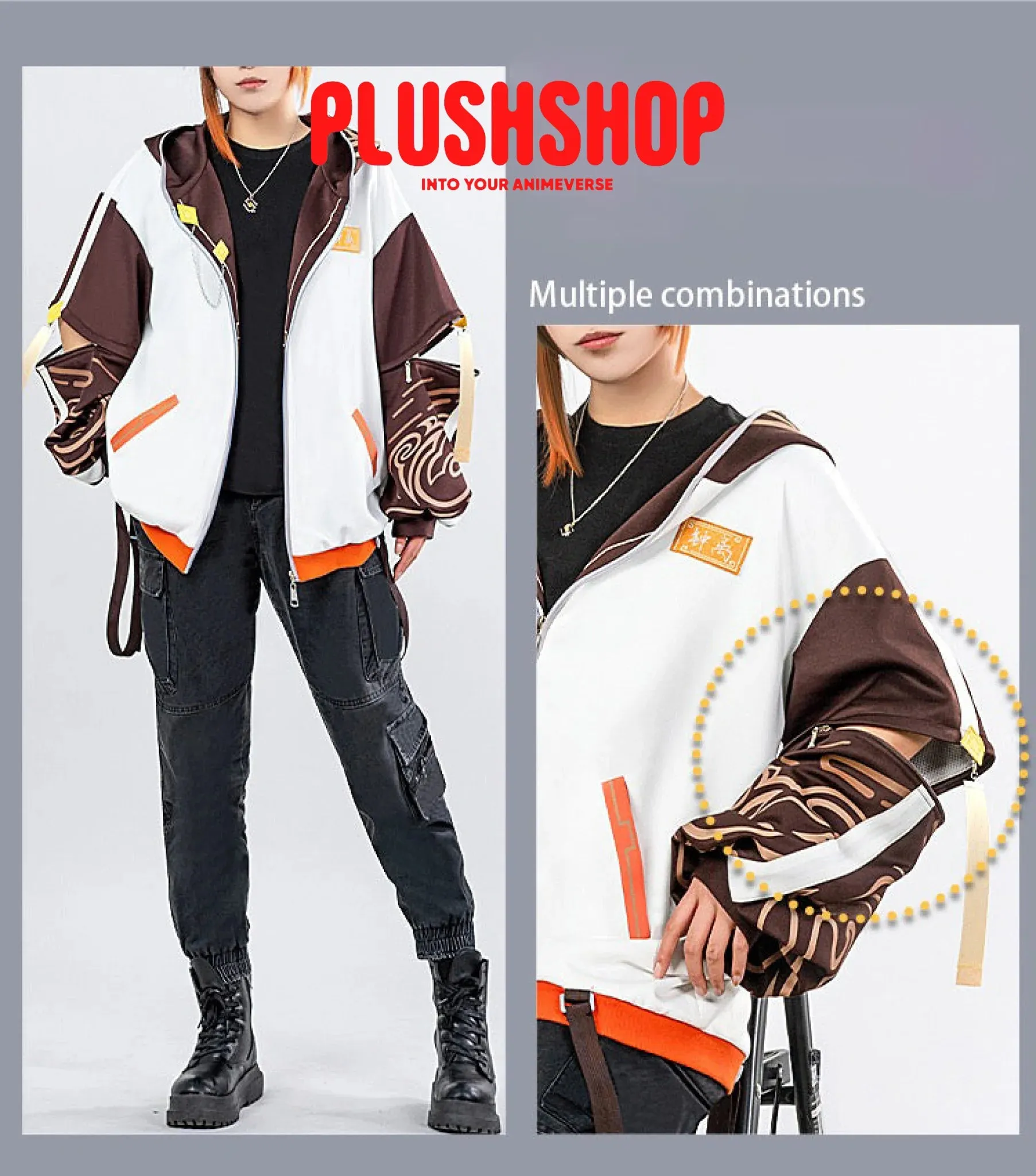 Genshin Impact Tartaglia&Zhongli Theme Costume Cosplay Casual Wearing Outfit Coat