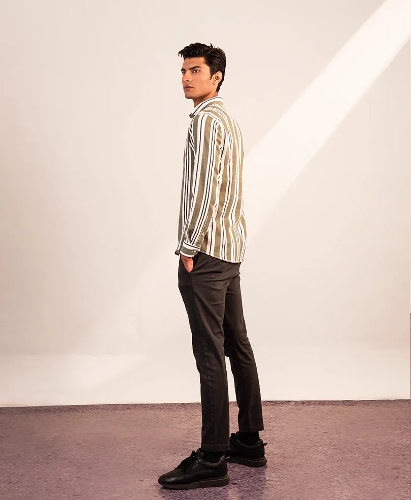 Green Stripe Shirt (Slim / Modern Fit)