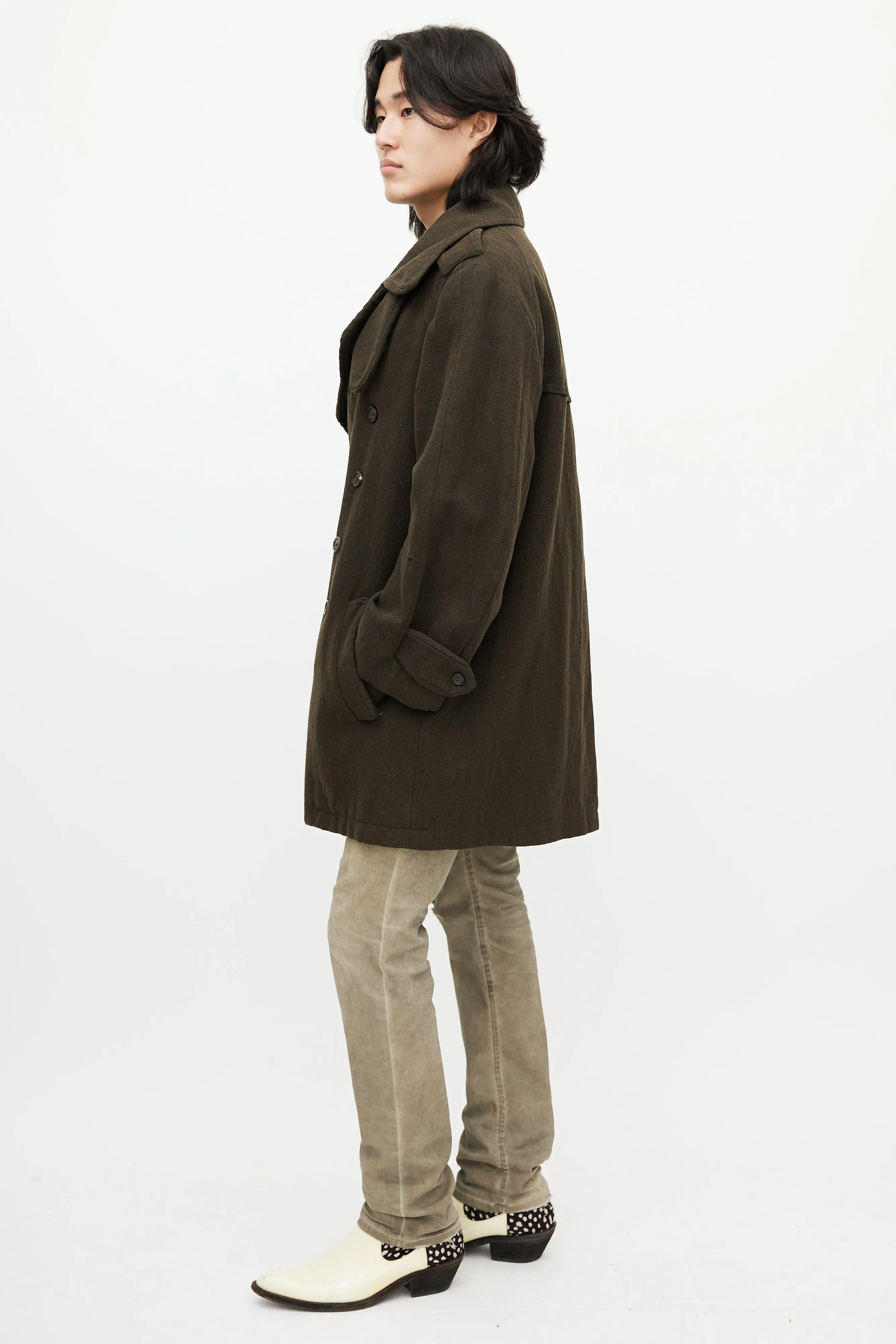 Green Wool Padded Coat