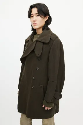 Green Wool Padded Coat