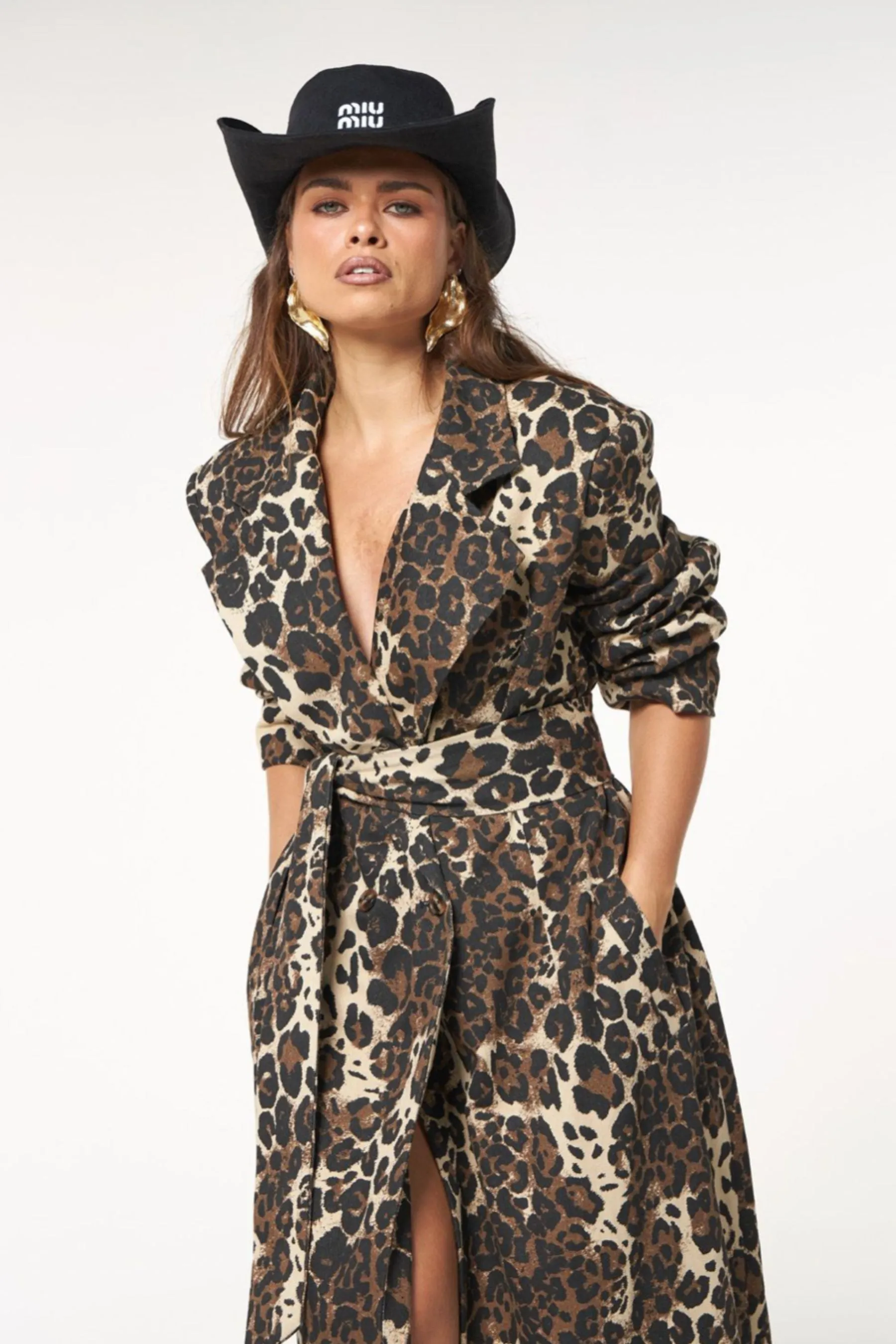 Hendrix Trench | Leopard Denim