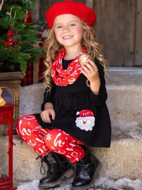 Ho, Ho, Ho Tunic, Scarf And Legging Set