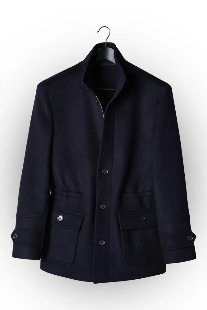 Hunter Safari Coat - Navy Wool 465