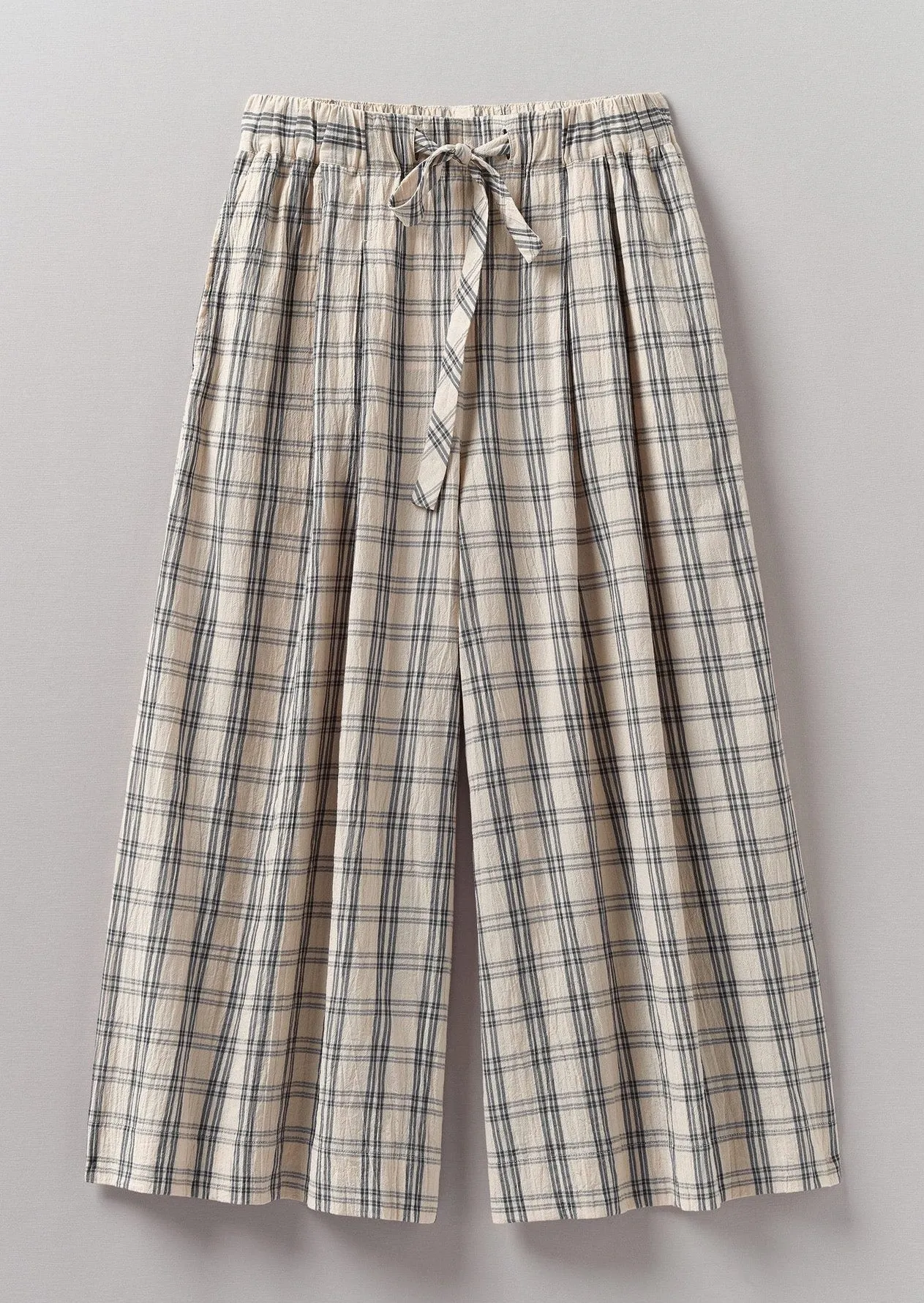 Iku Check Cotton Culottes, Sand