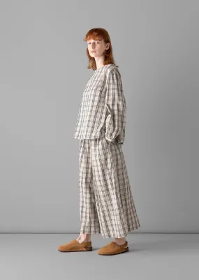 Iku Check Cotton Culottes, Sand