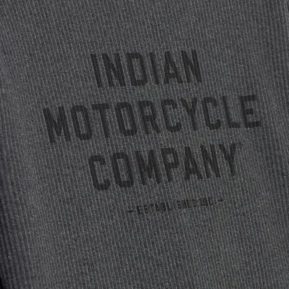 Indian Motorcycle Est 1901 Block Logo Henley Long Sleeve T-Shirt Gray