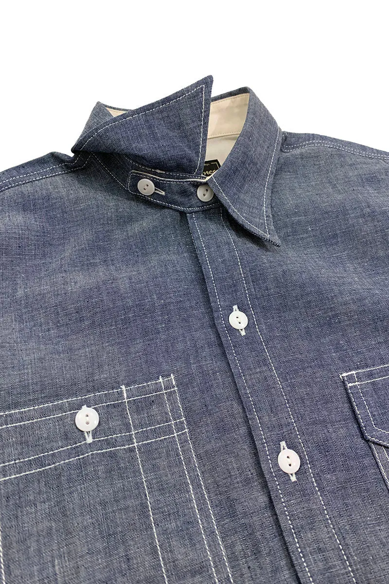 Irregular Pocket Chambray Work Shirt