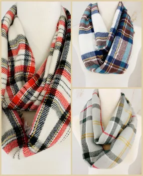 JC010806 Classic Ultra Soft Plaid Infinity Scarf