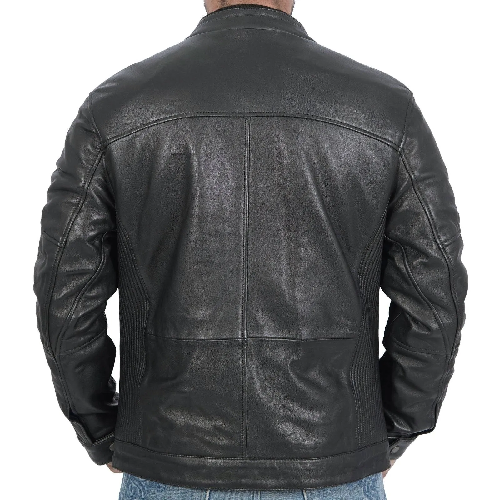 John Biker Black Leather Jacket