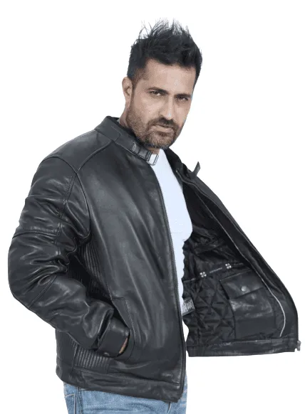 John Biker Black Leather Jacket