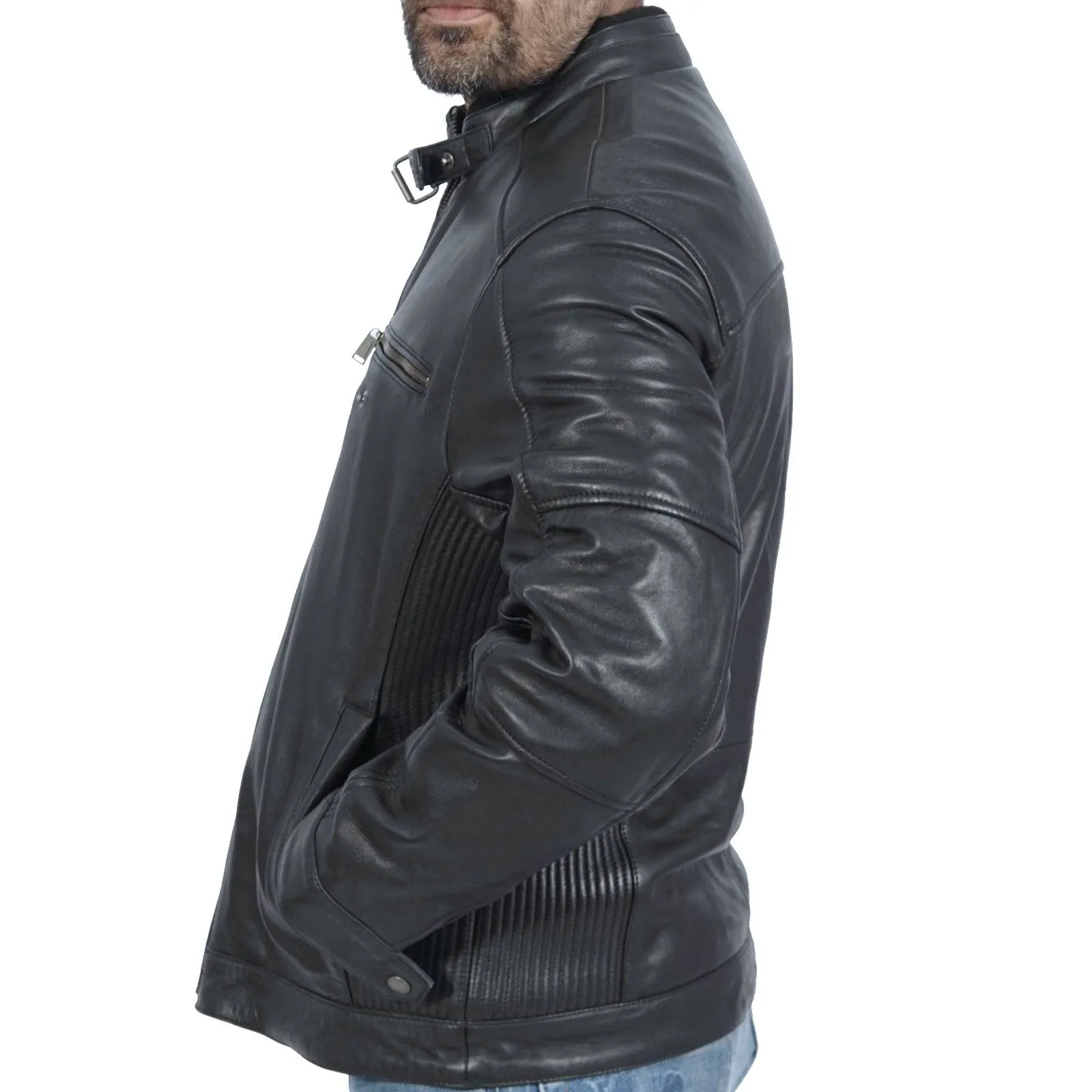 John Biker Black Leather Jacket