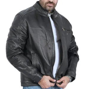 John Biker Black Leather Jacket