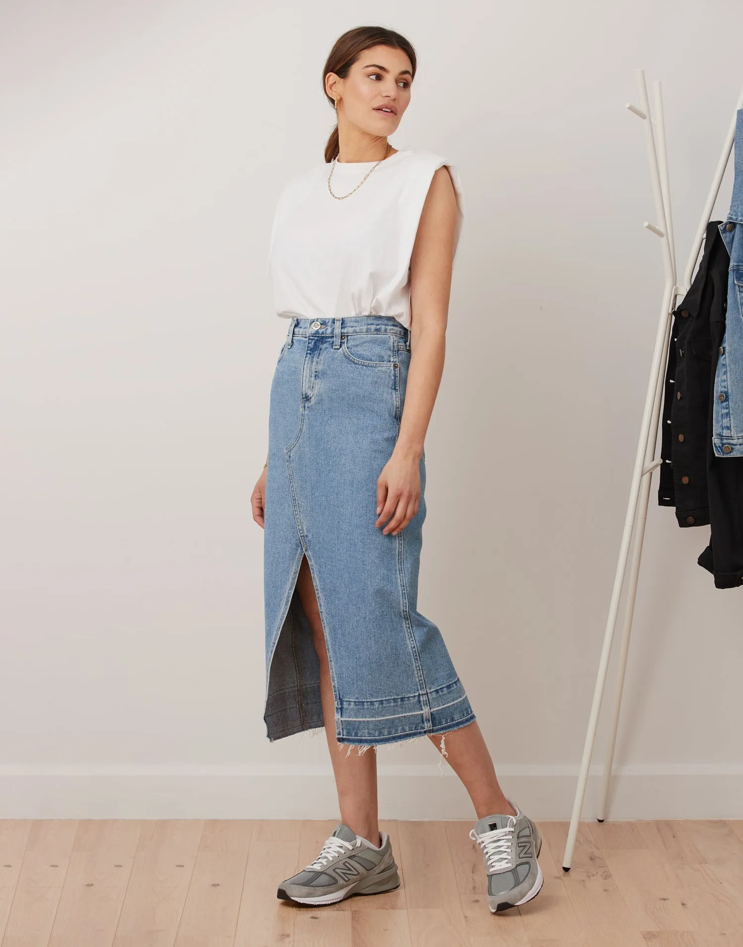 Jude High Rise Jean Skirt