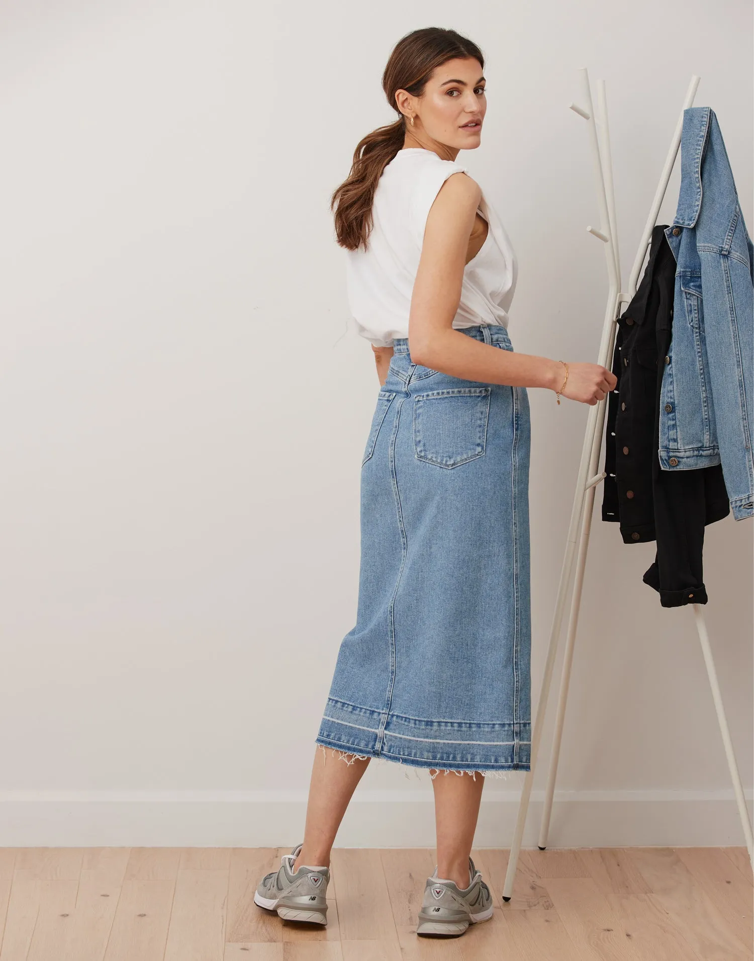 Jude High Rise Jean Skirt