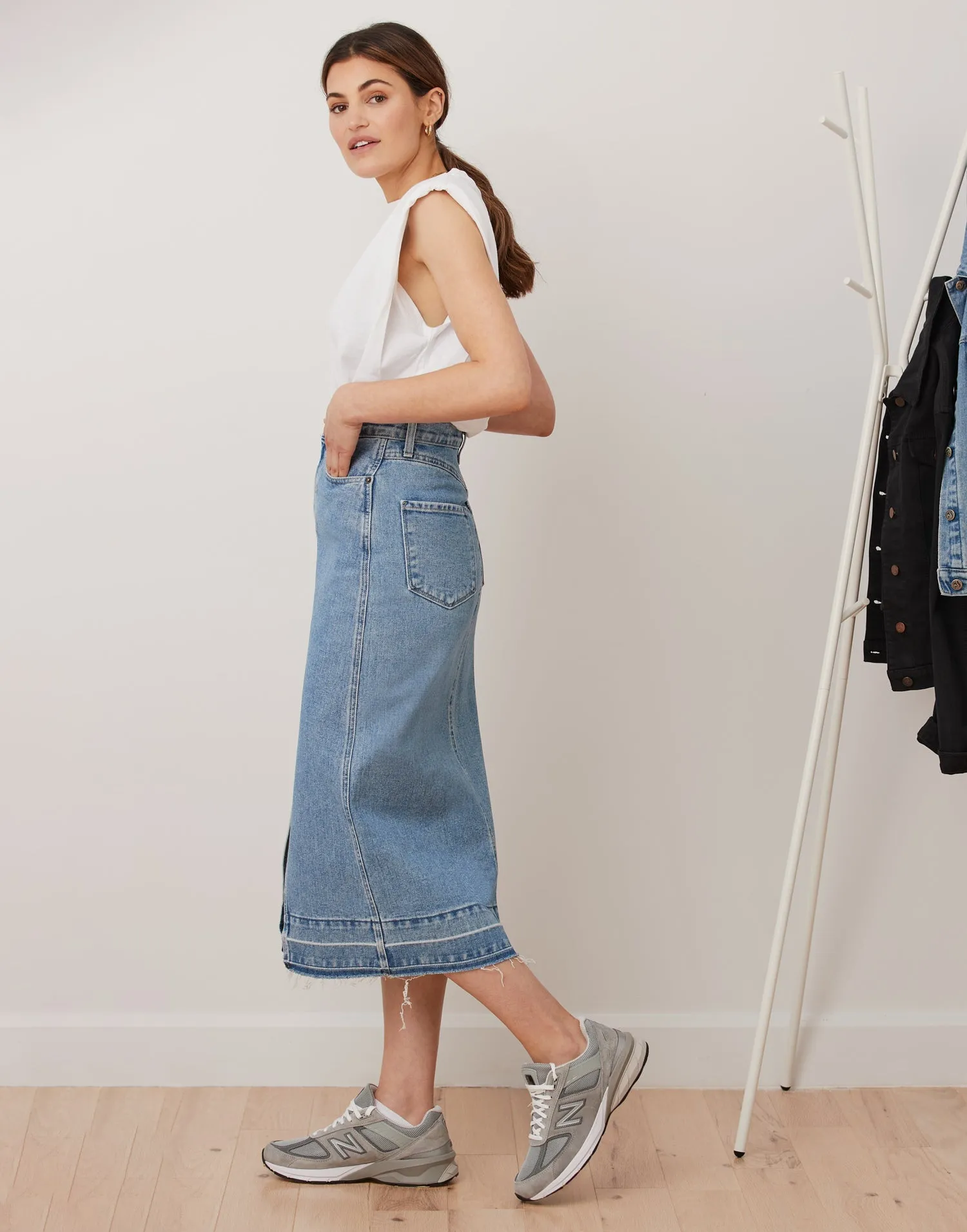 Jude High Rise Jean Skirt