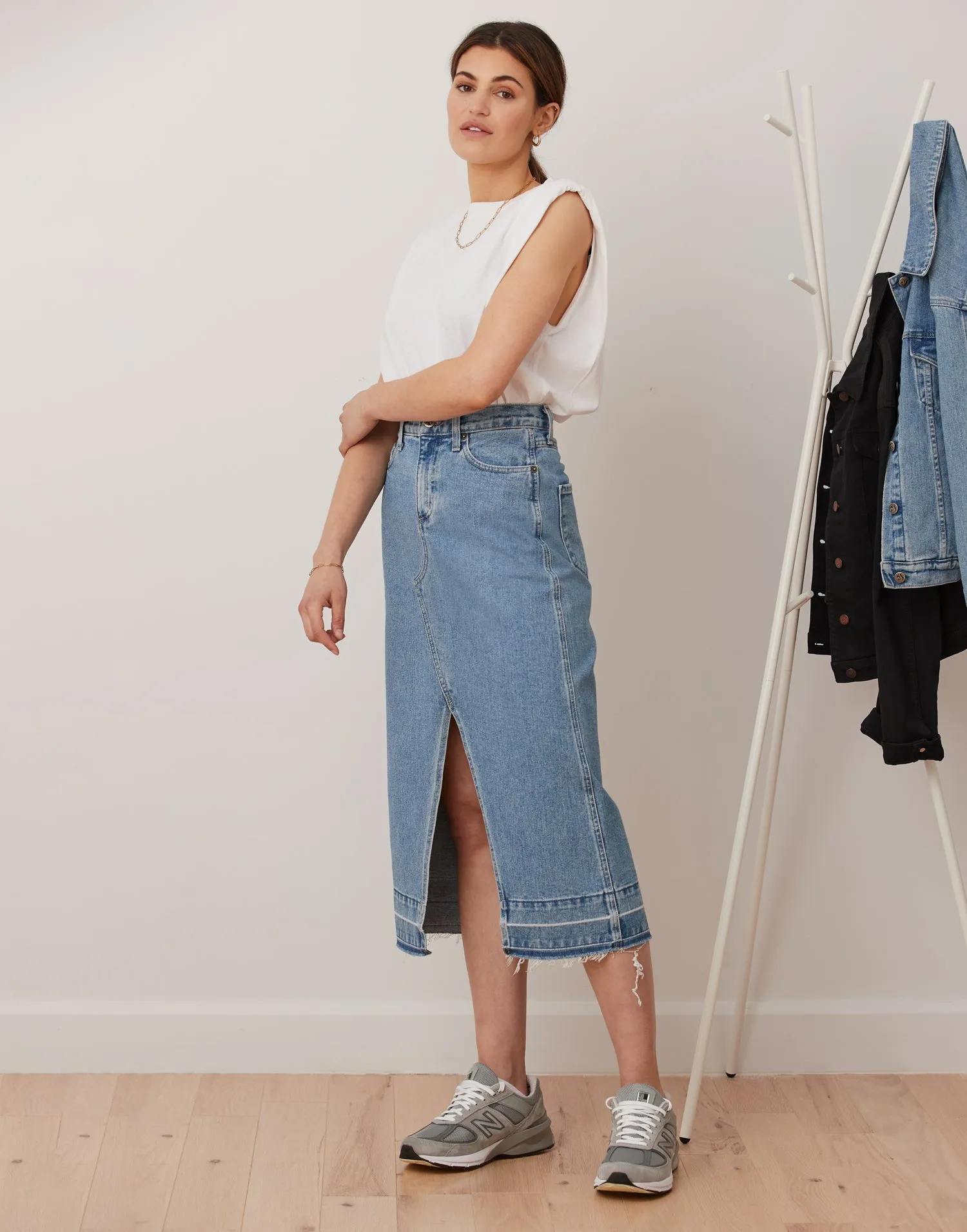 Jude High Rise Jean Skirt