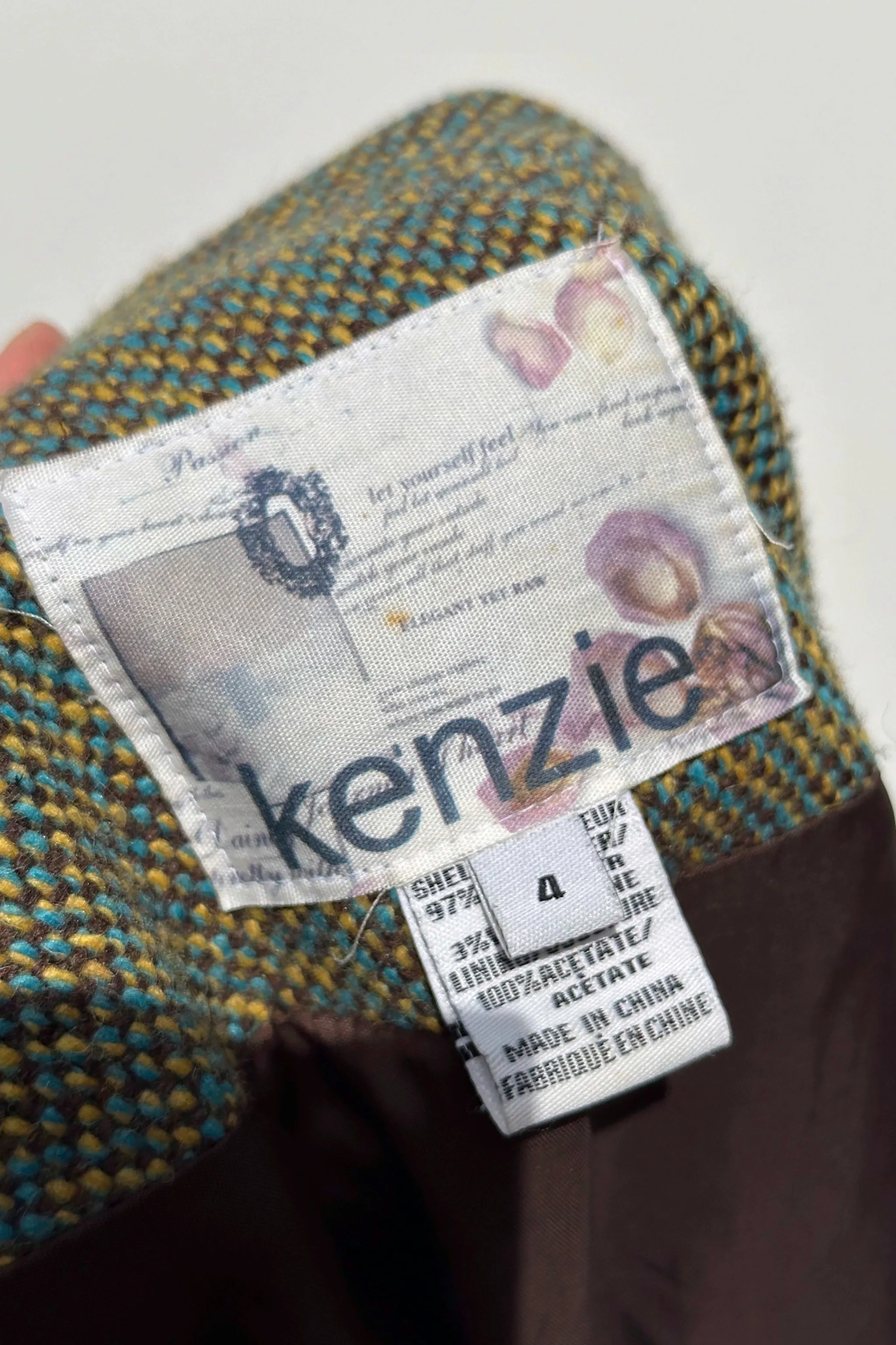 Kenzie Cropped Green Coat US 4, Y2K Kitsch Cute Bomber Woven Jacket