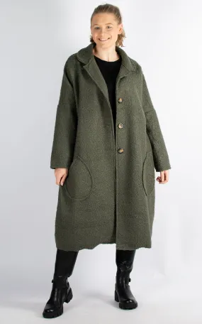 Kerry Boucle Coat | Khaki