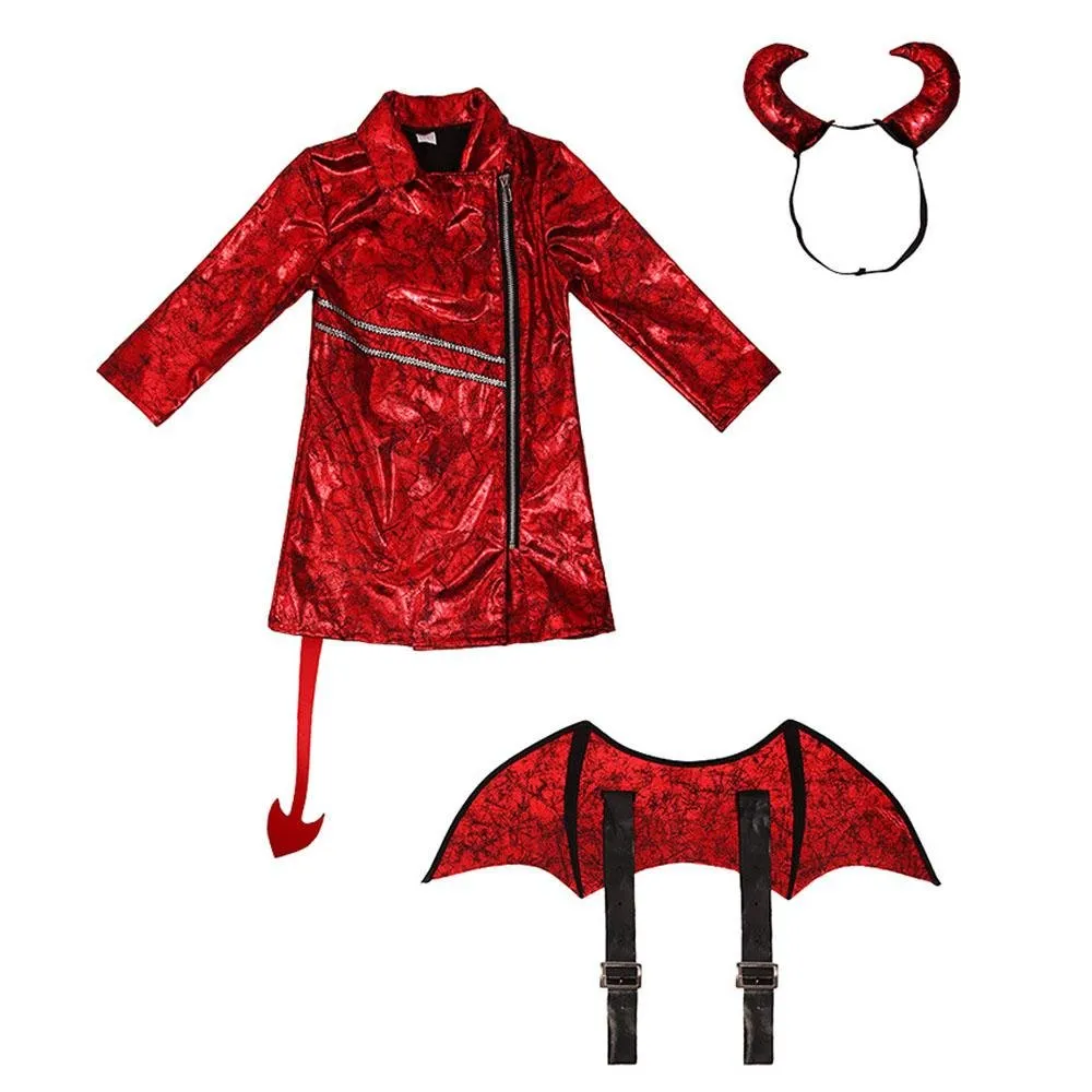 Kid's Punk Style Little Devil Costume Halloween Stage Cosplay