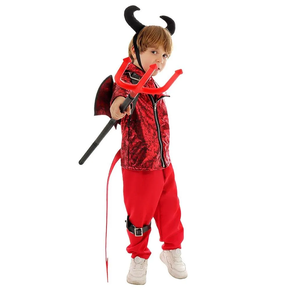 Kid's Punk Style Little Devil Costume Halloween Stage Cosplay