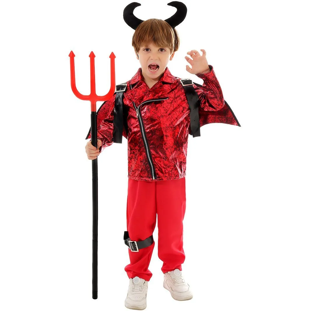 Kid's Punk Style Little Devil Costume Halloween Stage Cosplay